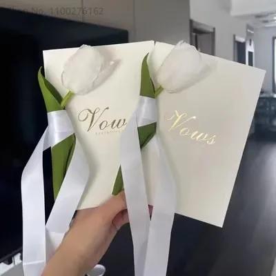 Cartão de voto artesanal do casamento, estilo francês, prémio exterior votos livros, decorações do casamento, 13,5x19cm, 2pcs por conjunto - Image 1