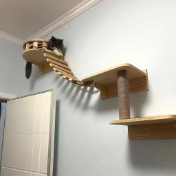Cat Bridge for Cats Cage, Sisal Wooden Rope Ladder, Pet Furniture, Kitten Step, Scratcher Post, Kitten Toys, Tree, Vários tamanhos - Image 2