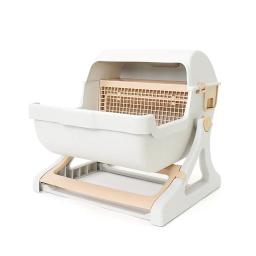 Sanitário semi-automático para gatos, fácil limpeza, lavatório aberto, à prova de respingos, suprimentos de simplicidade, novo - Image 4