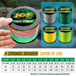 JOF-Linha De Pesca Trançada, Linha De Pesca Durável Multifilamento, Ferramenta De Pesca PE, 4 Vertentes, 300 m, 100m - Image 2