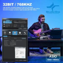 Interface de áudio USB DGNOG 32bit/768khz Carta de som de gravação USB-C para estúdio de guitarra Singing Streaming UM22C - Image 2