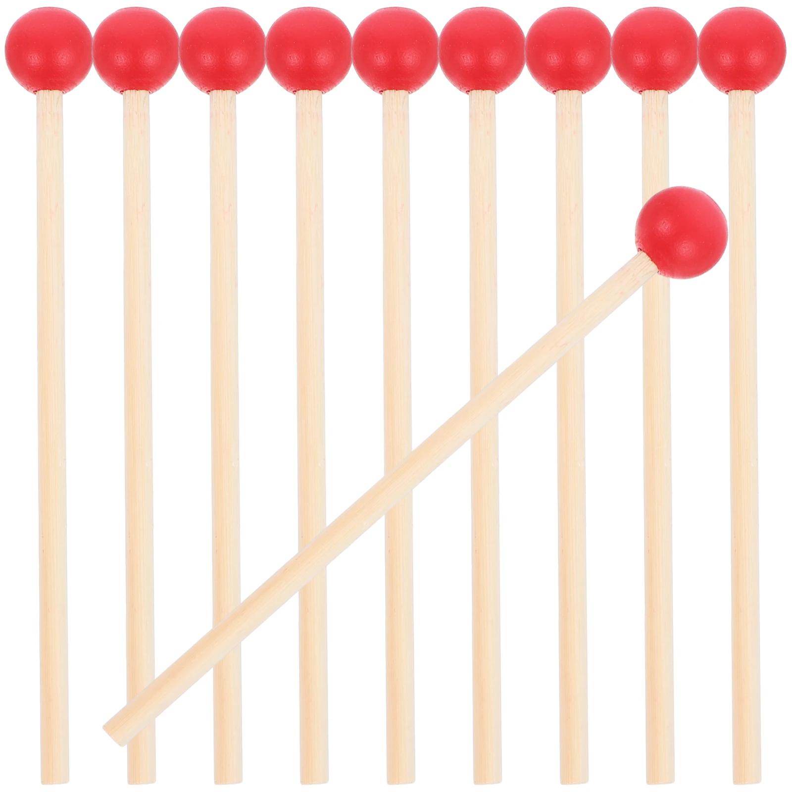 Tambores de madeira para crianças, acessório de percussão com cabo de madeira, baqueta malho, bumbo, fonte de instrumentos para crianças, crianças, 12PCs - Image 1