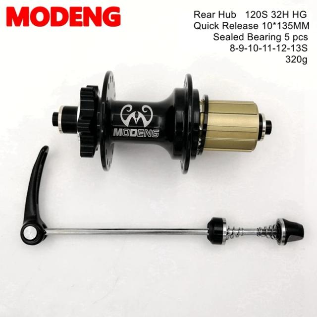 Cubo MTB com 7 Rolamentos Selados para Bicicletas de Freio a Disco - 2 Dianteiros e 5 Traseiros, Liberação Rápida, Compatível com 8 a 13 Velocidades e 32 Furos