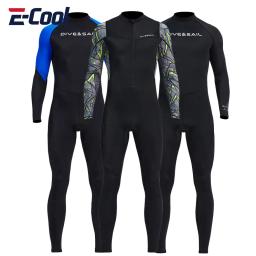 Protetor solar fino roupa de banho surf mergulho terno upf50 + manga longa uma peça wetsuit masculino mergulho subaquático maiô - Image 1