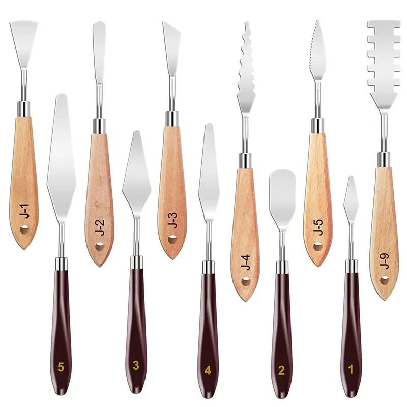 Aço inoxidável pintura facas Set, pintura espátula, paleta faca, cor misturando raspador, lona a óleo pintura acrílica, 11pcs - Image 1
