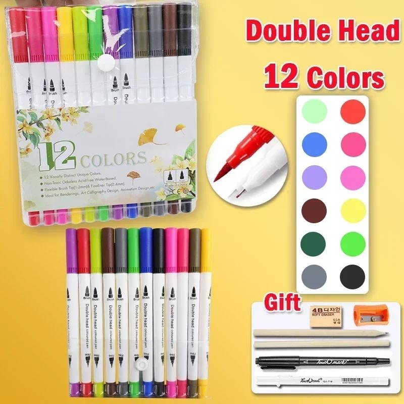 Manga Double-Headed Marcador Pen Set, Marcador de quadrinhos, Pintura de arte, Desenho Esboço, Graffiti, Aquarela Papelaria, 168 Cor - Image 1