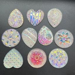 Glitter redondo ab strass gota/cavalo olho em forma de brincos aborígines acessórios decorativos diy jóias fazendo acessórios - Image 3