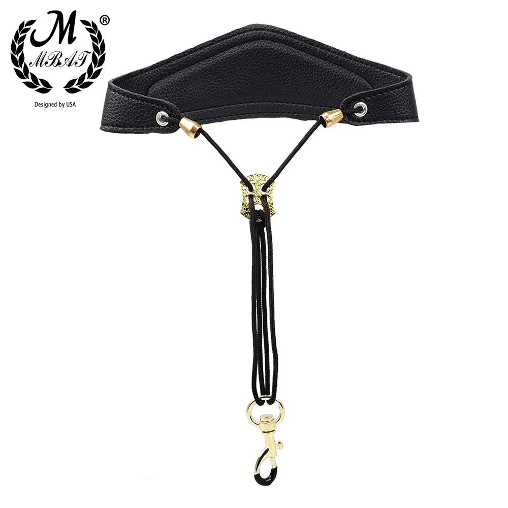 M MBAT-Couro ajustável Arnês Saxofone, Ombro Strap Belt, Sax Correias do pescoço com fecho de gancho, peças saxofone, alta qualidade - Image 1