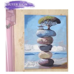 Kits de pintura de lona para Home Decor, Artesanato à beira-mar, DIY Art, Acrílico Picture, Pedra, Montanha, Moderno, Pintura - Image 2