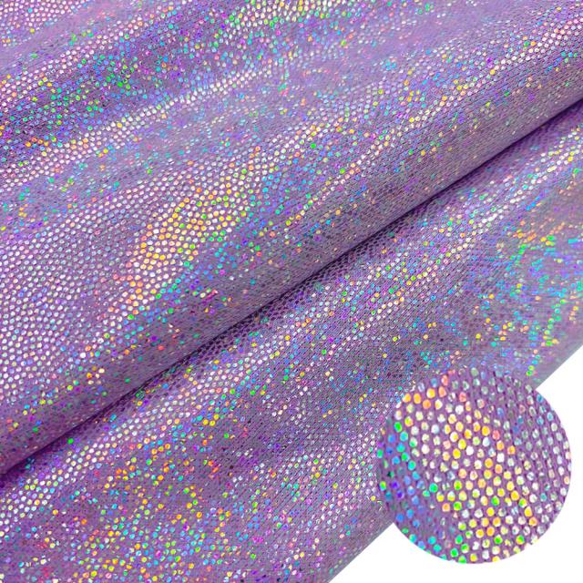 Tecido Iridescente Holográfico Glitter de Poliester para Festa de Casamento, Bonecas e DIY - 150cm x 50/100cm