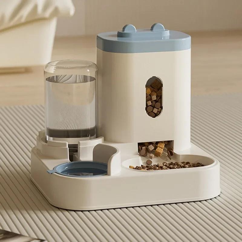 Alimentador automático com fonte de água para animais de estimação, prato levantado, grande capacidade, tigela de comida para cães e gatos - Image 1