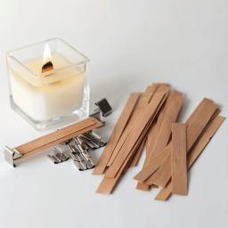 Pavios De Núcleo De Madeira Para Fazer Velas, Vela De Cera De Palma Suprimentos, DIY Home Decor, 20Pcs - Image 3