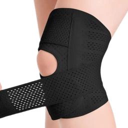 Elastic Sports Knee Pads para homens e mulheres, pressurizado, elástico, suporte, respirável, fino, voleibol, fitness, engrenagem, protetor de cinta, 1pc - Image 1