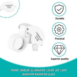 40x portátil dobrável lupa iluminado led lente uv lupa mini jóias moeda selo antiguidades presente inspeção - Image 3