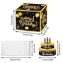 Caixa de presente com cartão de bolo, Money Roll, Pull Out Surprise, Presentes de aniversário para homens e mulheres - Image 4