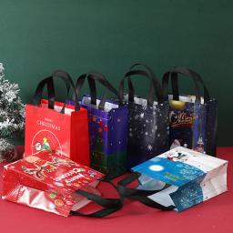 Sacos de presente de Natal com alças, sacolas pequenas sacolas de compras reutilizáveis, Papai Noel Meias Treat Bag, 2025 - Image 5