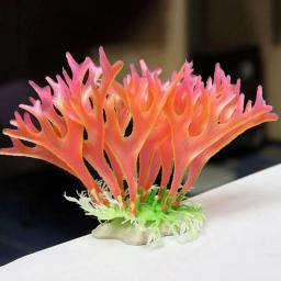 Decoração para aquário, tanque de peixes, plantas aquáticas, rosa, grama, coral, pequeno, decoração artificial - Image 1