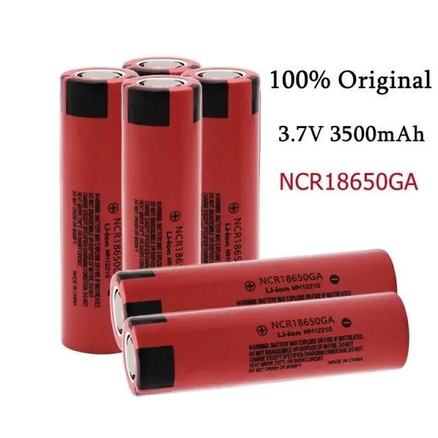 Brandnew original ncr 47g 18650ga alta descarga 3.7v 3500mah 18650 bateria recarregável lanterna plana superior bateria de lítio