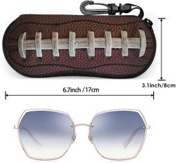 Futebol Macio Óculos De Sol Caso para Homens Mulheres Ultra Leve Neoprene Zipper Óculos Portátil Caso Óculos com Cinto Clipe - Image 3