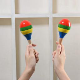 Maracas-Chocalhos de percussão manual para crianças e adultos, Rumba de madeira, instrumento musical, durável, conjunto de 2 - Image 5