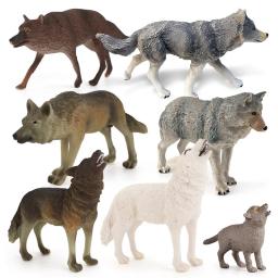 Simulação floresta selvagem animal lobo modelo grande lobo mau lobo branco figuras de ação cognitivo brinquedo crianças aprendizagem educacional presente - Image 2