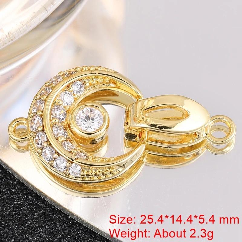 Juya-Conector banhado a ouro e prata para mulheres, fixadores 18K, fechos de fechamento, acessórios DIY, contas de bordado, joias - Image 1