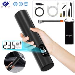 E-ACE compressor de carro 6000mah bomba de bateria 12v 150psi sem fio/com fio portátil pneus inflator bomba injetor ar para bicicleta bola moto - Image 1