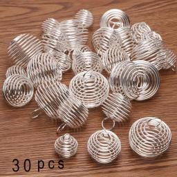 30 pçs diy acessórios de jóias bola oca brincos pulseira colar acessórios artesanal frisado buraco metal mistura bola lanterna - Image 5