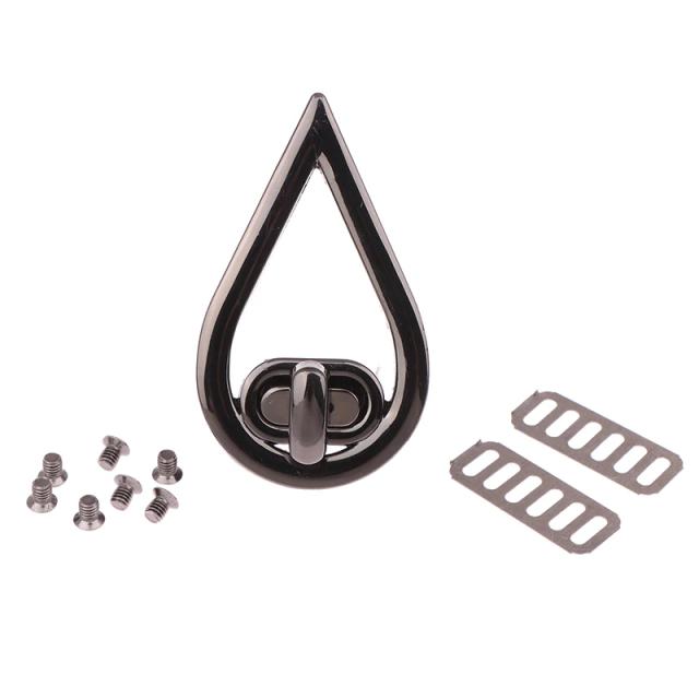 Gota de Água em Metal com Fecho Turn Lock para DIY em Couro, Acessórios para Bolsas Femininas, 1 Peça