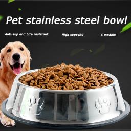 Alimentador de aço inoxidável para animais de estimação, tigela de água para cães e gatos, prato de alimentação para filhotes, comida ao ar livre, XS, S, M, L, XL, XXL, 6 tamanhos - Image 2