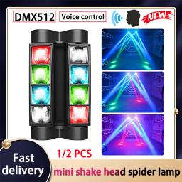 Luzes LED com luzes de aranha para festa, luzes do palco, luz laser, atmosfera boate, DJ Disco, KTV, boate e casamento, 8x10W, DMX512, novo, 1 PC, 2PCs, 2024 - Image 1