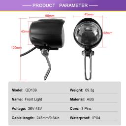 Farol de luz de buzina para bicicleta elétrica, à prova d'água 2 em 1, buzina e luz 36v48v, farol e luz traseira, luz de seta traseira, plugue wp - Image 3