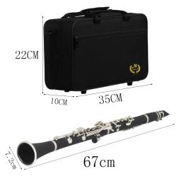 M MBAT-Clarinete Blackwind com Acessórios Bolsa, Bb, 17 Chaves, 6 Anéis, Profissional, Instrumentos Musicais, Sopros - Image 5