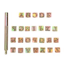 Zinc Alloy Stamping Symbol Marcação Tool, couro Craft Set, 26 selos, carta, artesanato - Image 1