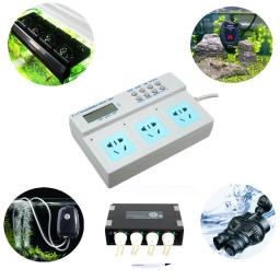 Programável LCD Digital Timer soquete para Fish Tank, Power Time Control para Aquarium, Luz, Aquecedor, Filtro, Wavemaker, Bomba de dosagem, 3 em 1 - Image 2