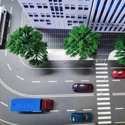 Miniatura Cidade Rua Cenário PVC Folha, Tráfego, Rota, Estrada Cena Material, Edifício Modelo, Construção Paisagem, 1:150 - Image 6