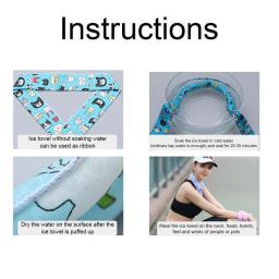 Neck Cooler Bandana para o verão, Body Ice Cooling Wrap Tie, refrescante lenço Headband, toalhas de pulso multifuncionais, 1PC - Image 6