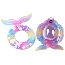 Mermaid cauda float piscina inflável, colorido natação círculo, tubos de praia, brinquedos para crianças, verão - Image 6