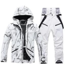 Conjunto de roupa de esqui de inverno -30 ℃   Roupa de snowboard fria masculina/feminina prancha dupla terno de esqui à prova d'água jaqueta/calça esportiva ao ar livre - Image 3