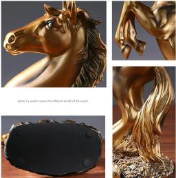 Escultura De Cavalo De Resina Criativa, Modelo De Cavalo Preto Prata Dourada, Decoração De Casa, Decoração De Animais, Sala De Estar, Artesanato De Escritório - Image 4