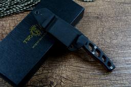 DOIS SOL-Faca de caça fixa com Kydex Case, Satin Blade, oco preto Micarta Handle, ferramenta ao ar livre, D2, TS466 - Image 6
