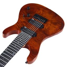 24 trastes guitarra elétrica 8 cordas instrumentos musicais 39 Polegada árvore burl pele superior sólido okoume corpo de madeira nova chegada - Image 3