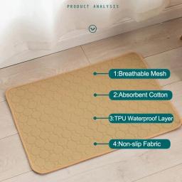 Almofada de urina reutilizável lavável para pet, Anti Slip Pee Pad para cachorro, Cama de treinamento para tampa de assento de carro - Image 3