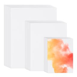 Papel em branco puro algodão aquarela, papel aquarela para pintura de arte, desenho artista, colorir água, 140lb, 300 gsm, 100pcs - Image 1