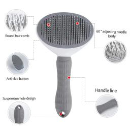 Auto-limpeza Pet Hair Remover Comb, Cat Slicker Brush, Grooming Acessórios, Dog Combs - Image 5