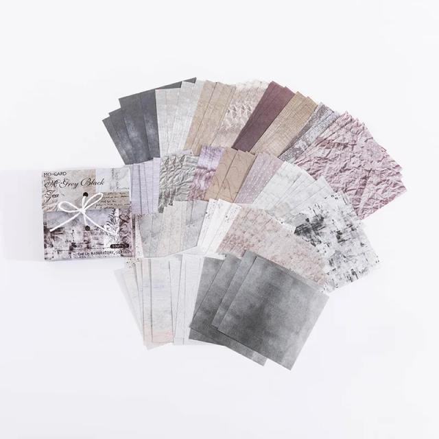 Conjunto de 100 Folhas de Papel Artesanal Decorativo em Mármore Azul e Roxo para Scrapbooking e Diários Criativos