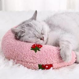 Almofada em forma de U para animais de estimação, auxílio para dormir confortável, coluna cervical, brinquedo de gato, suprimentos para cães, inverno - Image 2