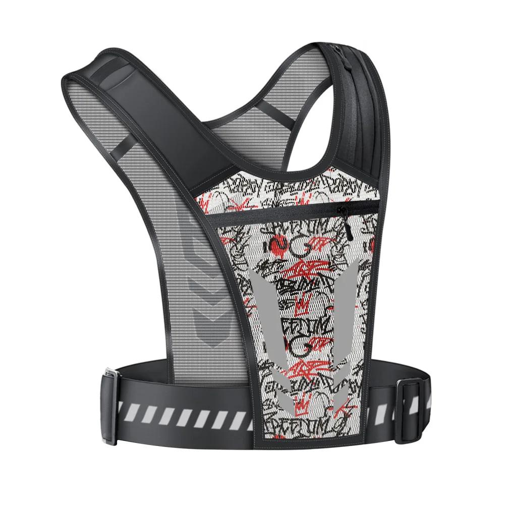 Colete de corrida com cintura ajustável para homens e mulheres, suporte do telefone no peito, reflexivo Running Waist Pack, treinamento, Workout Gear, Cycl - Image 1