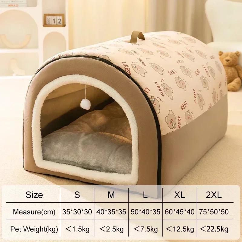 Cama de dormir aconchegante para cães pequenos e médios, casa de cachorro quente, caverna de gato, ninho de cachorro, canil, cesta macia, inverno - Image 1