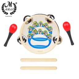 M MBAT-Percussão Conjunto de Instrumentos Infantis, Instrumento de Bateria, Preto, Cordeiro Chop, Pandeiro, Sand Egg, Ritmo Vara, 6 ", 5Pcs, Conjunto - Image 5